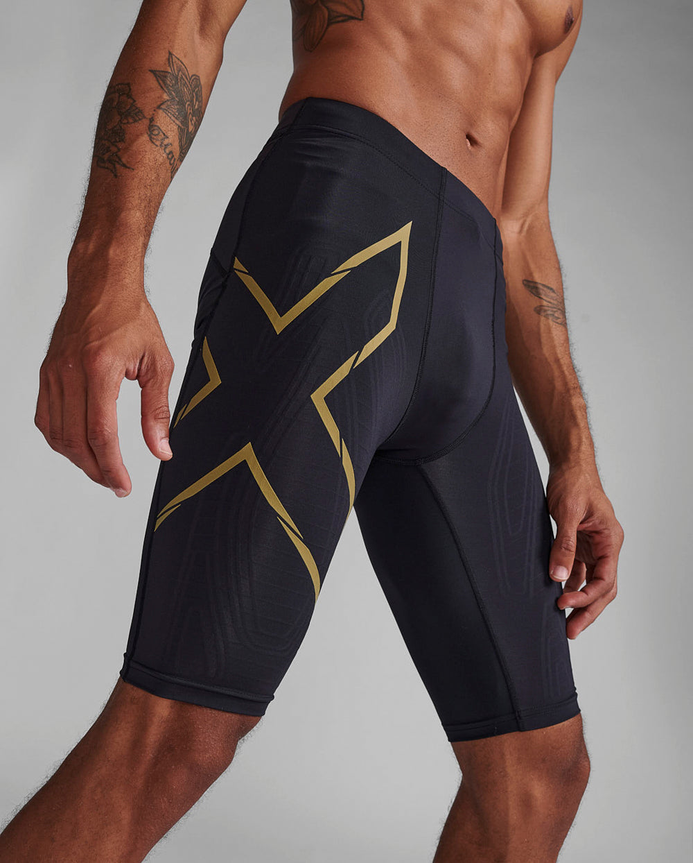 2XU Running Compression Tights Mens - Black/Outline Union Jack