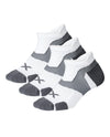 Vectr Cushion No Show Socks - 3 Pack - White/Grey