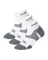 Vectr Cushion 1/4 Crew Socks - 3 Pack - White/Grey