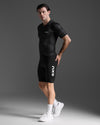 Aero Hex Sleeved Trisuit - Black/White