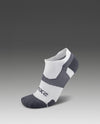 Vectr Light Cushion No Show Compression Socks - White/Grey