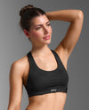 Aero Mesh Medium Impact Bra - Black/Silver Reflective