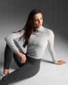 Flex Crop 1/2 Zip Long Sleeve - Harbor Mist/Harbor Mist