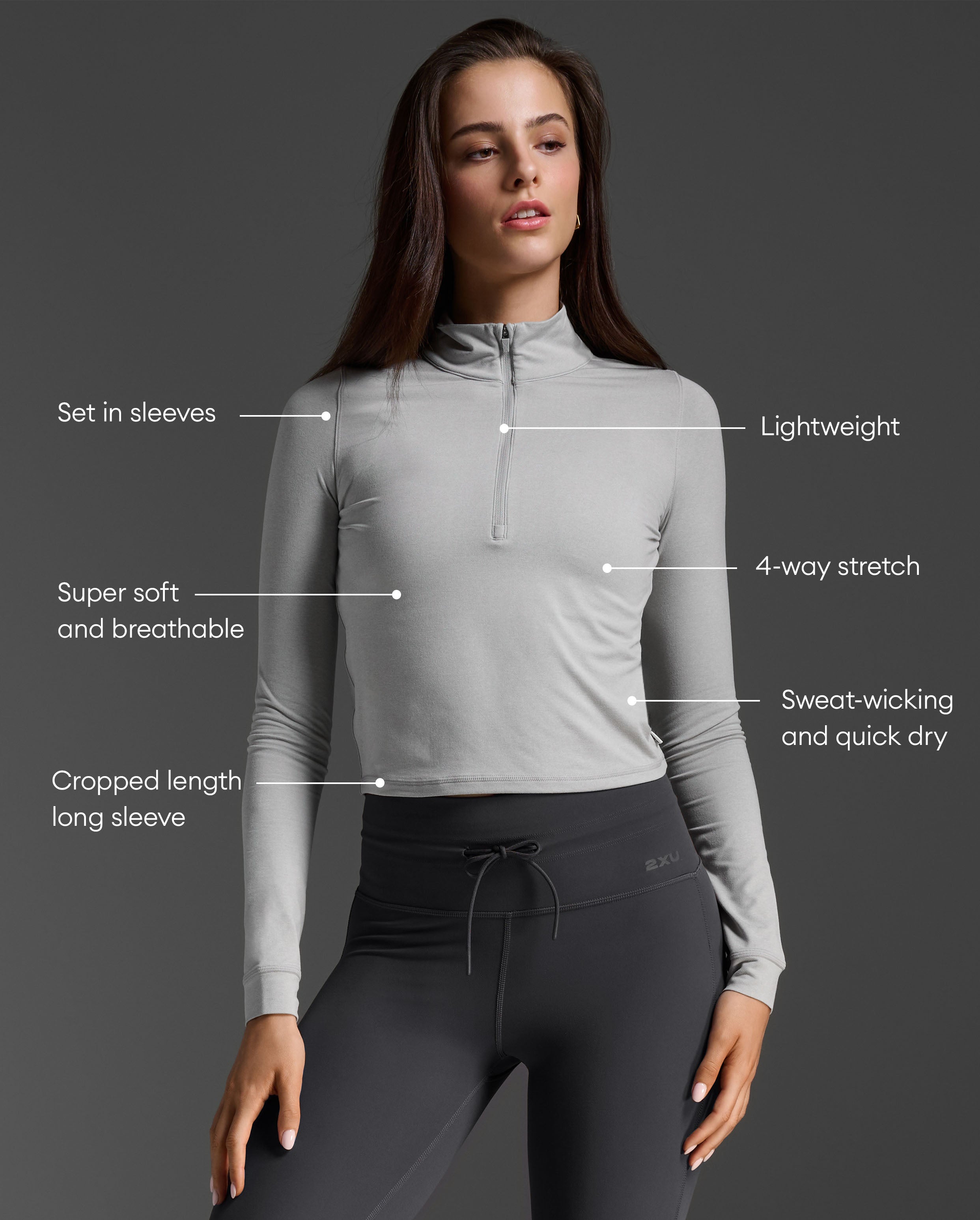 Flex Crop 1/2 Zip Long Sleeve – 2XU UK
