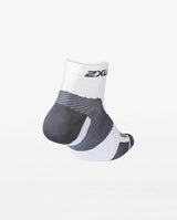 Vectr Ultralight 1/4 Crew Compression Socks, White/Grey