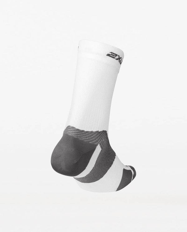 Vectr Ultralight Crew Compression Socks, White/Grey