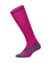 Vectr Light Cushion Full Length Socks - Hot Pink/Grey